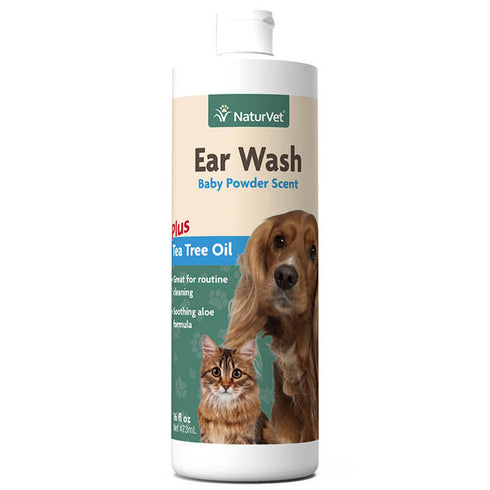 Naturvet Tea Tree Oil Ear Wash Liquid 16oz - Poudre Pet and Feed Supply